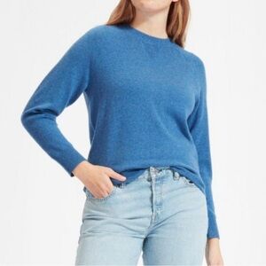 Everlane 100% Cashmere “The Shrunken Sweatshirt” - Blue, S